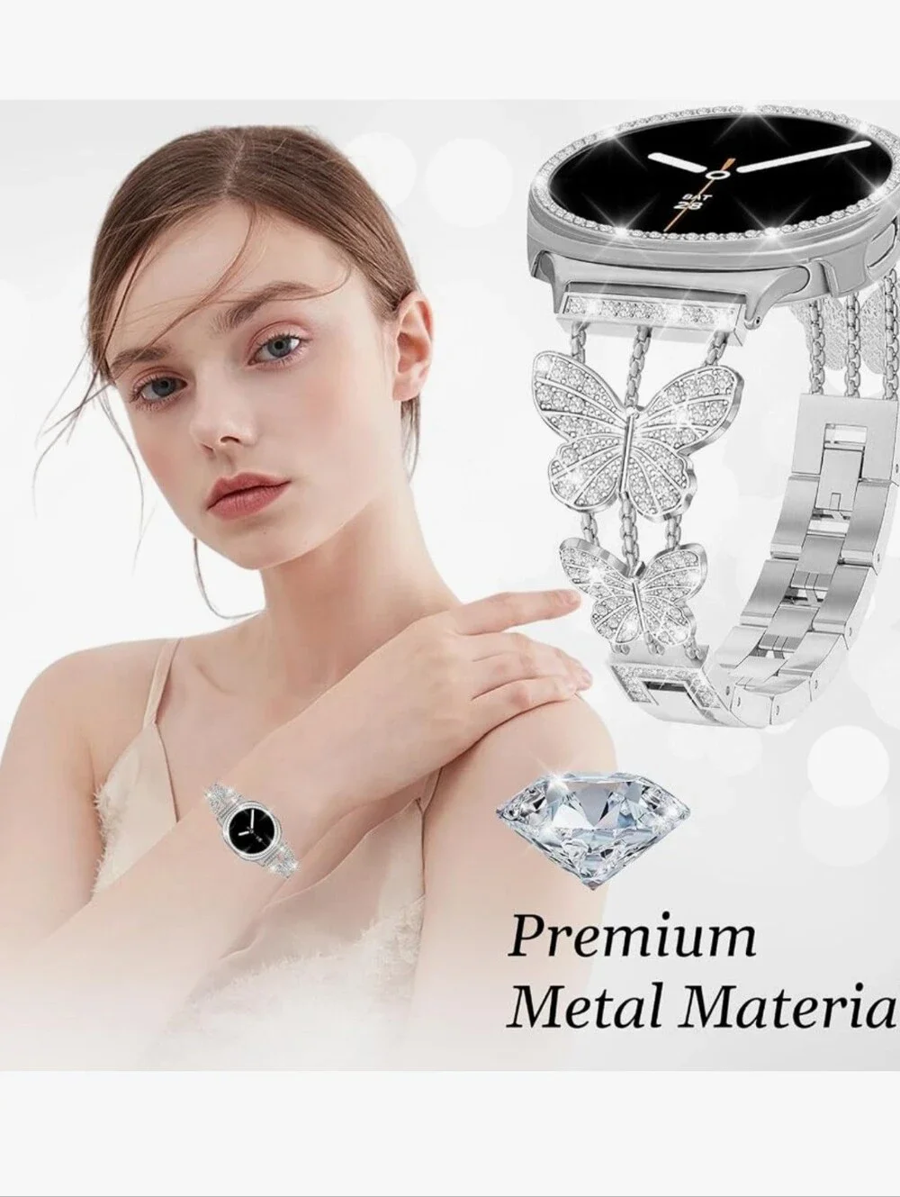 Bling Butterfly Watch Band (40mm)